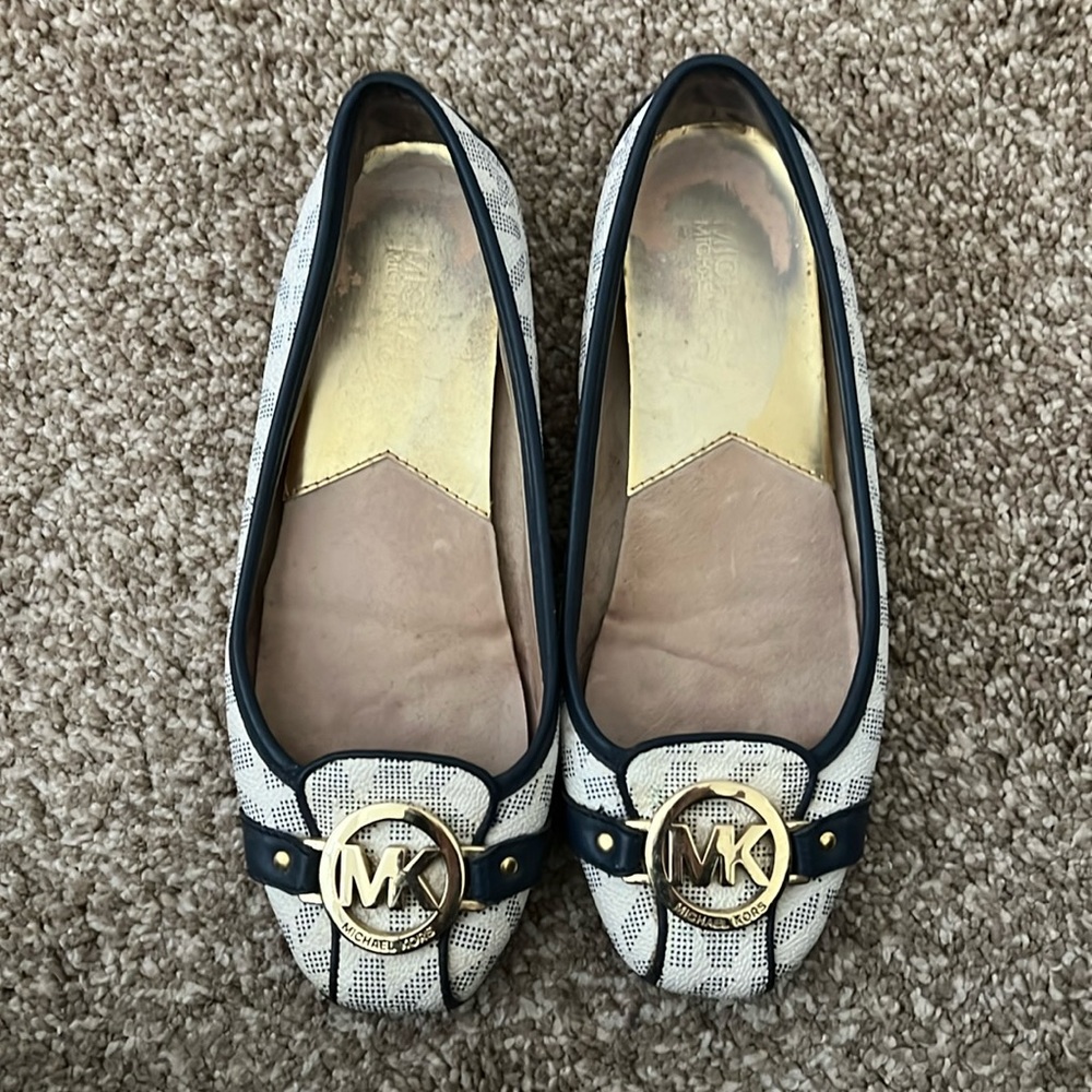 Michael Kors MK Logo Flat Shoes Blue/White